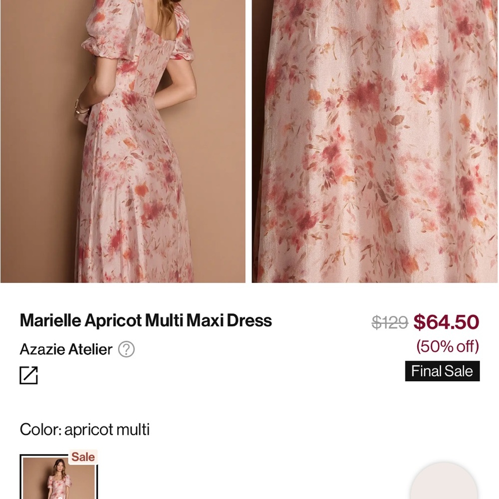 Azazie Floral Pink Maxi Dress formal